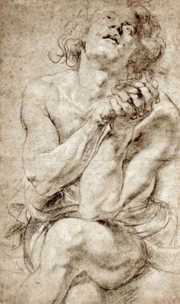 Наброски Леонардо да Винчи сангиной