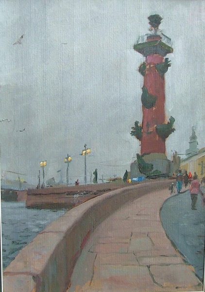 Ростральные колонны Санкт-Петербург живопись