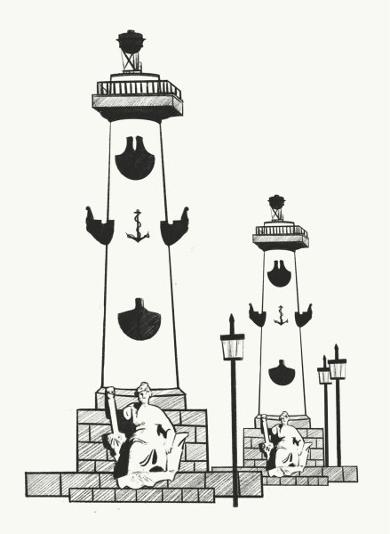 Ростральные колонны СПБ вектор