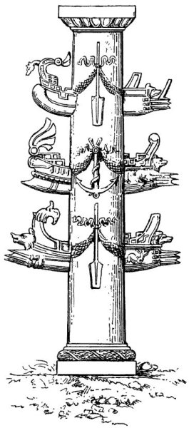 Ростральные колонны в Петербурге в векторе