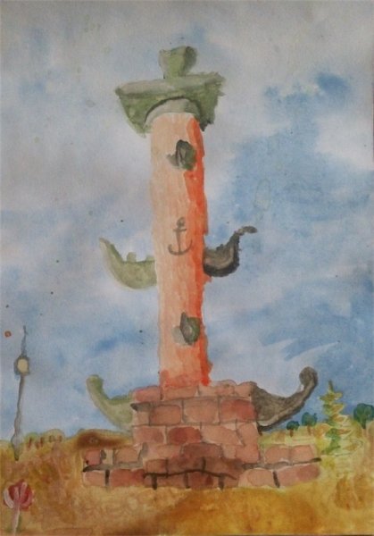 Ростральные колонны Санкт-Петербург Графика