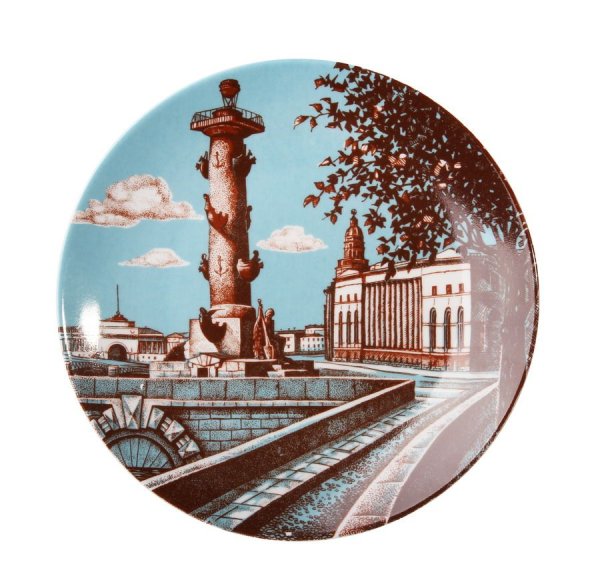 Ростральные колонны в Петербурге в векторе