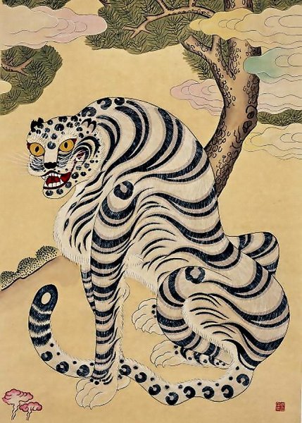 Тигр китайская гравюра
