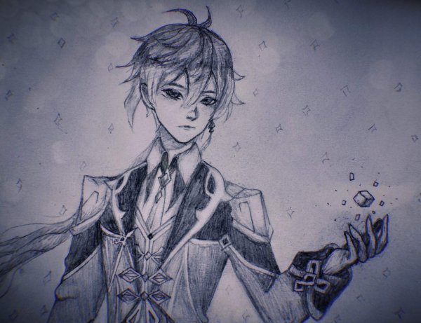 Чжун ли Геншин арт