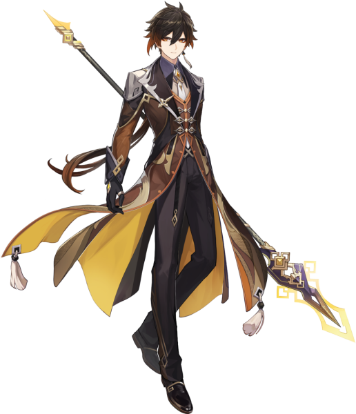 Чжун ли в полный рост Геншин Импакт