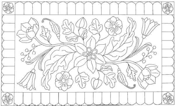 Цветочный орнамент в полосе