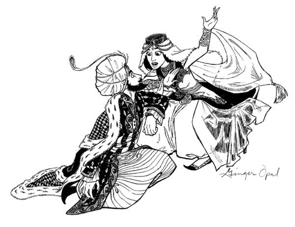 Раскраска Султан Шахрияр и Шахерезада