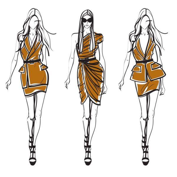 Эскизы модной одежды