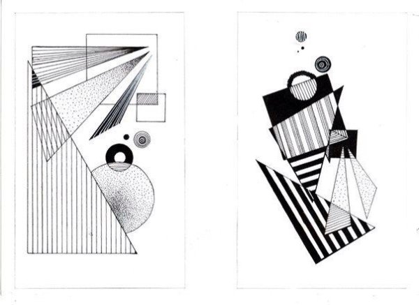 Графическая композиция из геометрических фигур