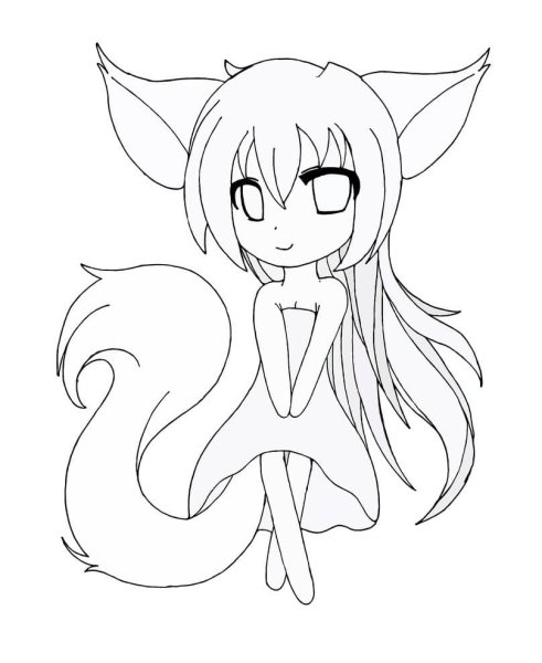 Раскраски для девочек аниме кошки