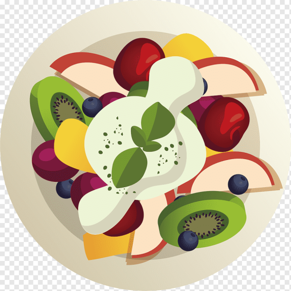 Тарелка с фруктами мультяшная