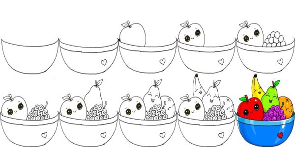 Раскраски для девочек милые фрукты