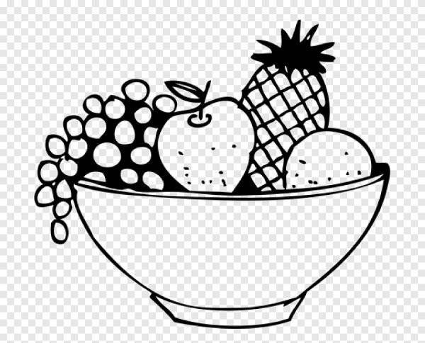 Раскраска фруктовый сала