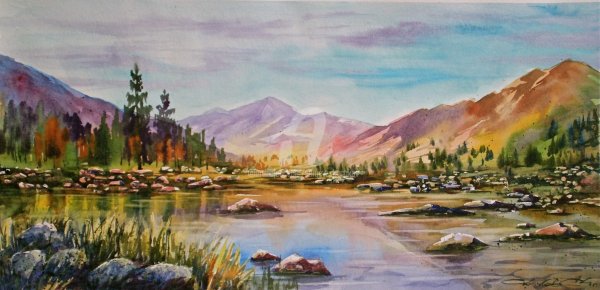 Степной пейзаж с юртой