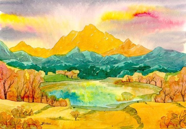 Горы рисунок для детей