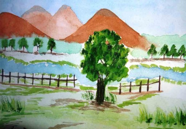 Горы пастелью