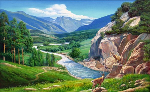 Горные пейзажи художника John d.Cogan