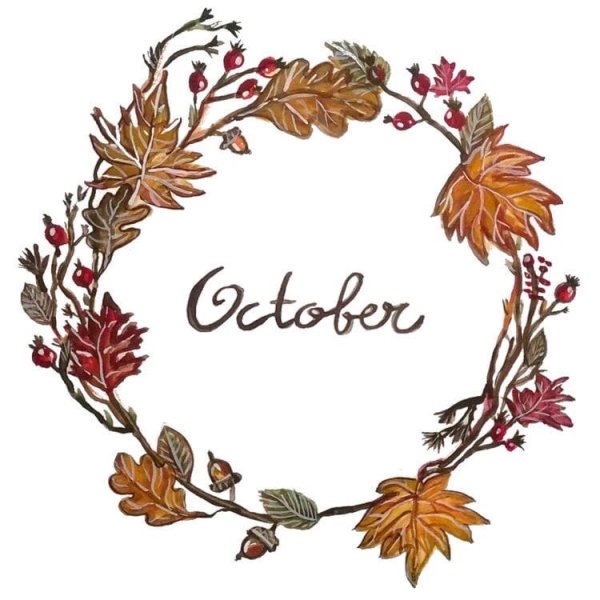 Венок осень акварель