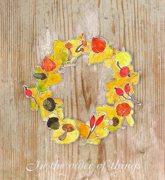 Осенний Акварельные венки