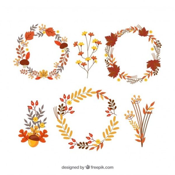 Осенний венок на прозрачном фоне