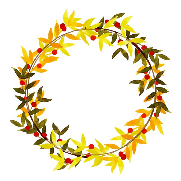 Осенний венок акварель
