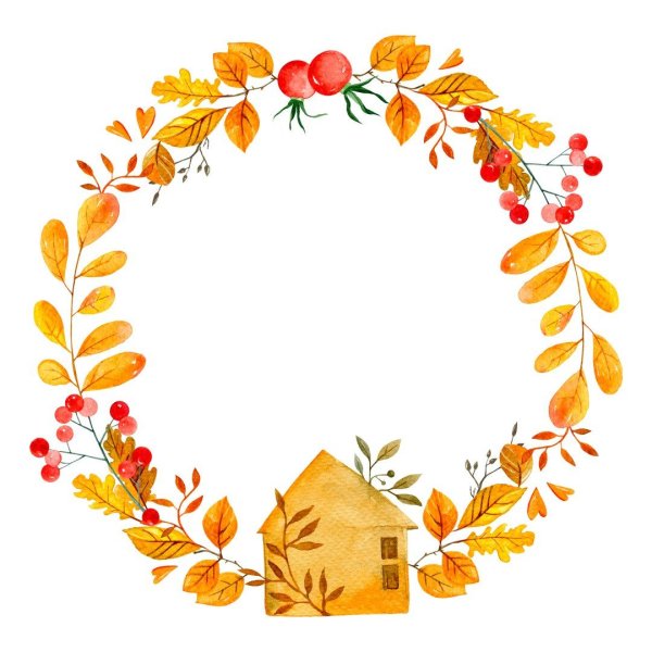 Осенний венок акварель