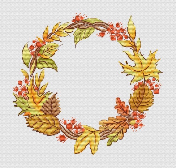 Осенняя рамка круглая