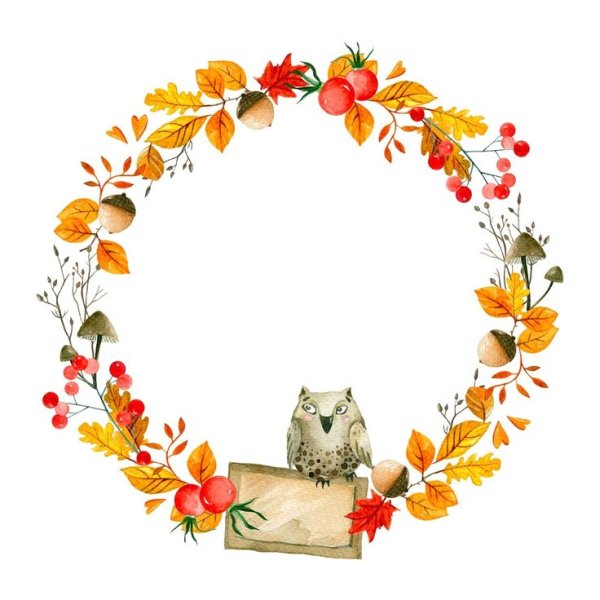 Осенний венок на белом