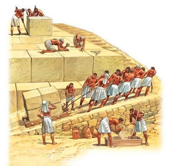 Стройка пирамид в древнем Египте