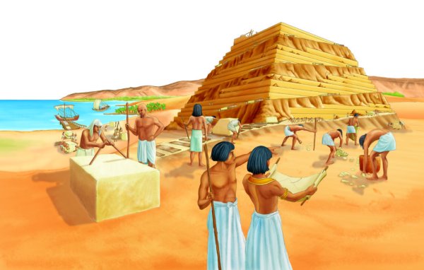 Стройка пирамид в древнем Египте