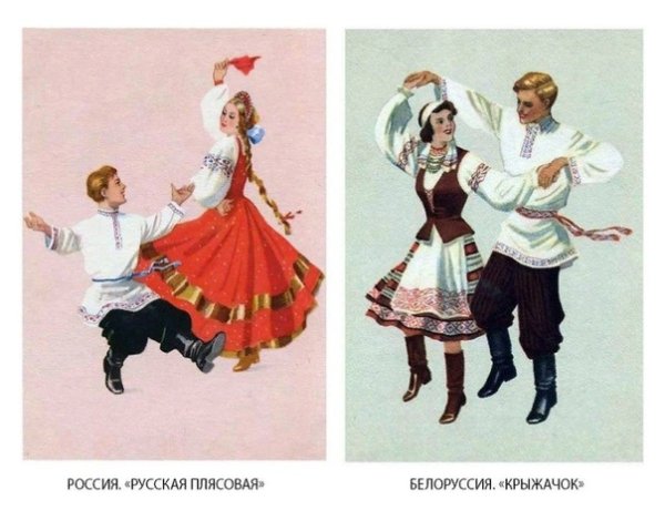 Танец в народных костюмах иллюстрации