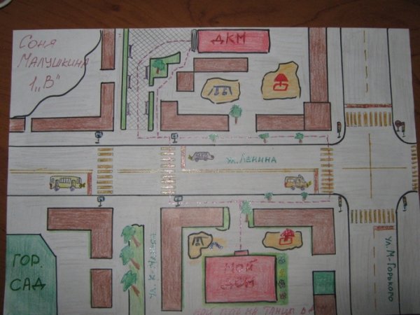 План схема от школы до дома