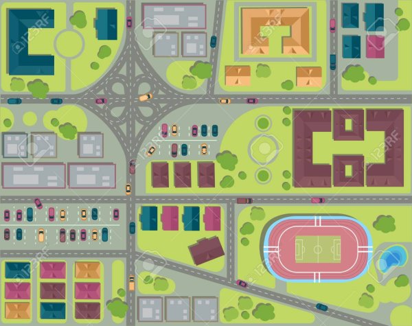 План города вид сверху