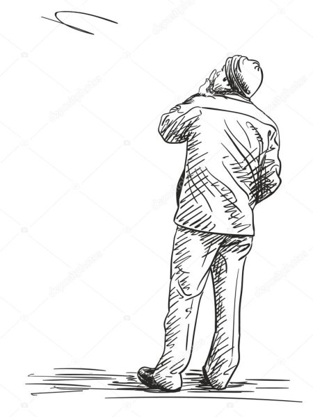 Мужчина сзади референс в полный рост