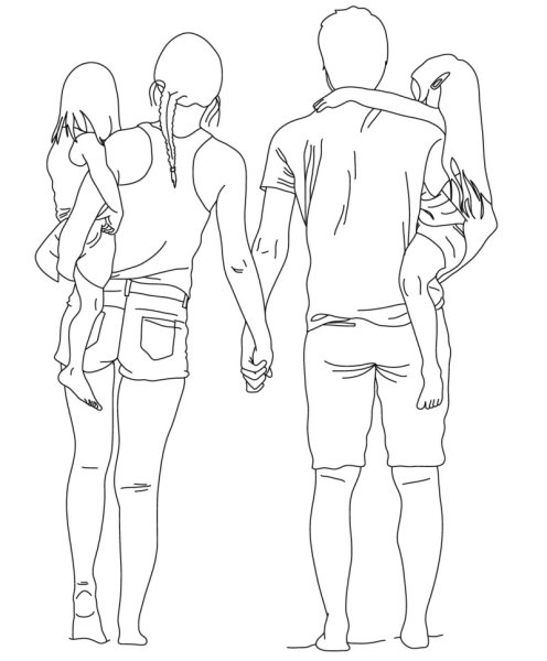 Зарисовка силуэта фигуры человека