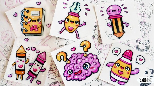 Рисунки карандашом кавайные мордашки