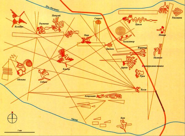 Плато Наска геоглифы на карте