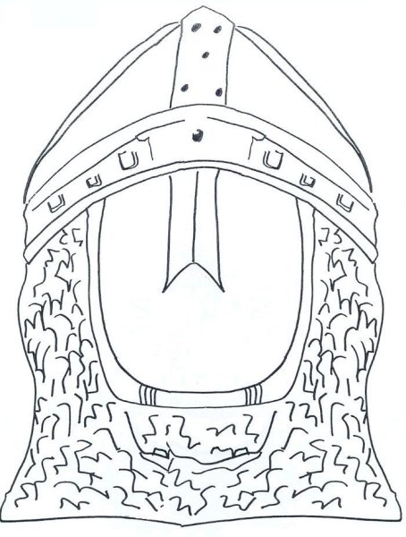 Шлем рыцаря раскраска