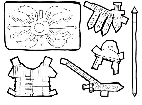 Богатырские доспехи раскраска для детей