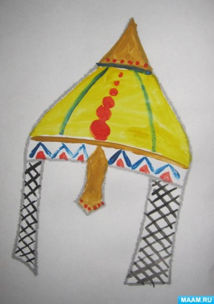 Рисование Богатырский шлем старшая группа