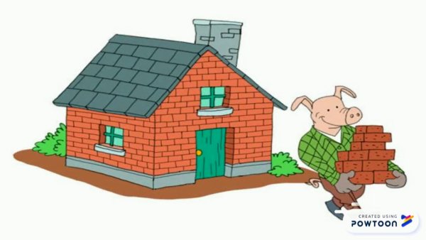 Кирпичный дом мультяшный