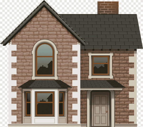 Кирпичный дом на белом фоне