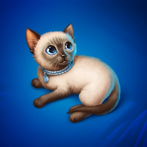 Сиамская кошка мультяшная