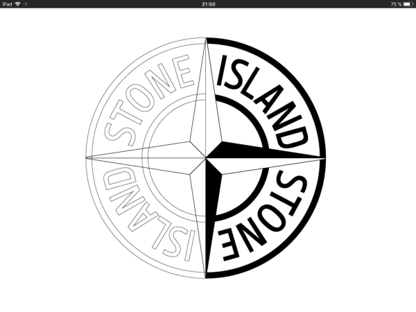 Stone Island логотип на чёрном фоне