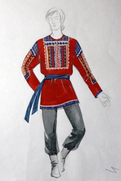 Русский национальный костюм раскраска