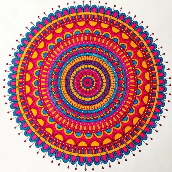 Круглый узор цветной Восточный