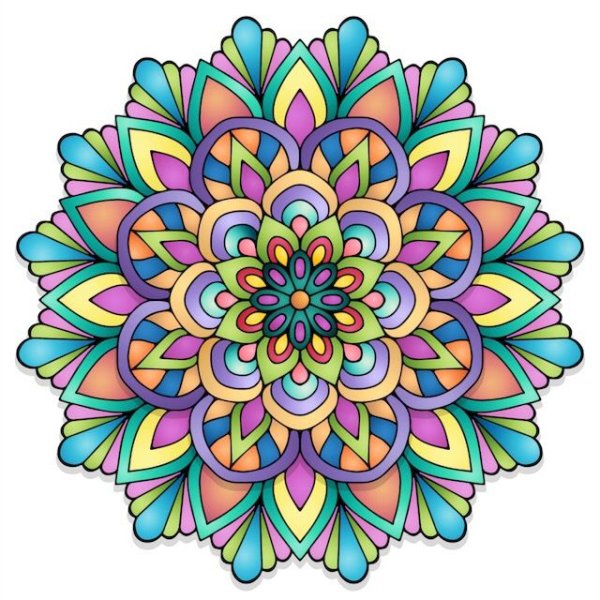 Мандала разноцветная