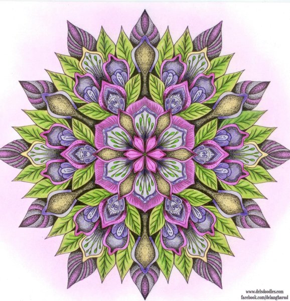 Мандалы цветы цветные