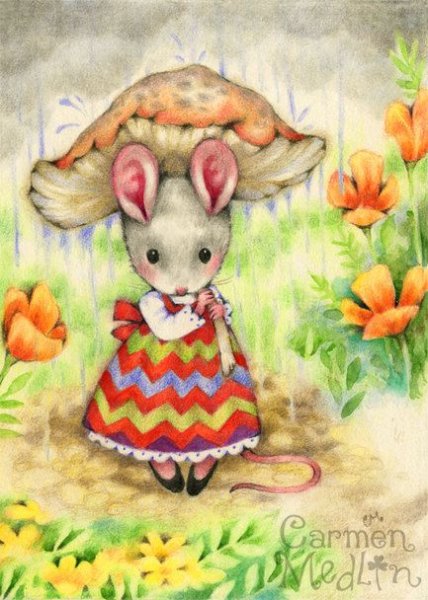 Красивая мышка в платье