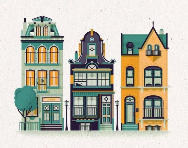 Фасады зданий для набросков